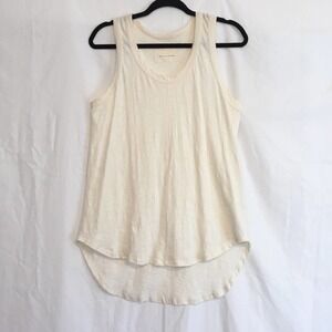 LIFE Love is Free and Everlasting Cream Minimalist Burnout Tank Top Women's S